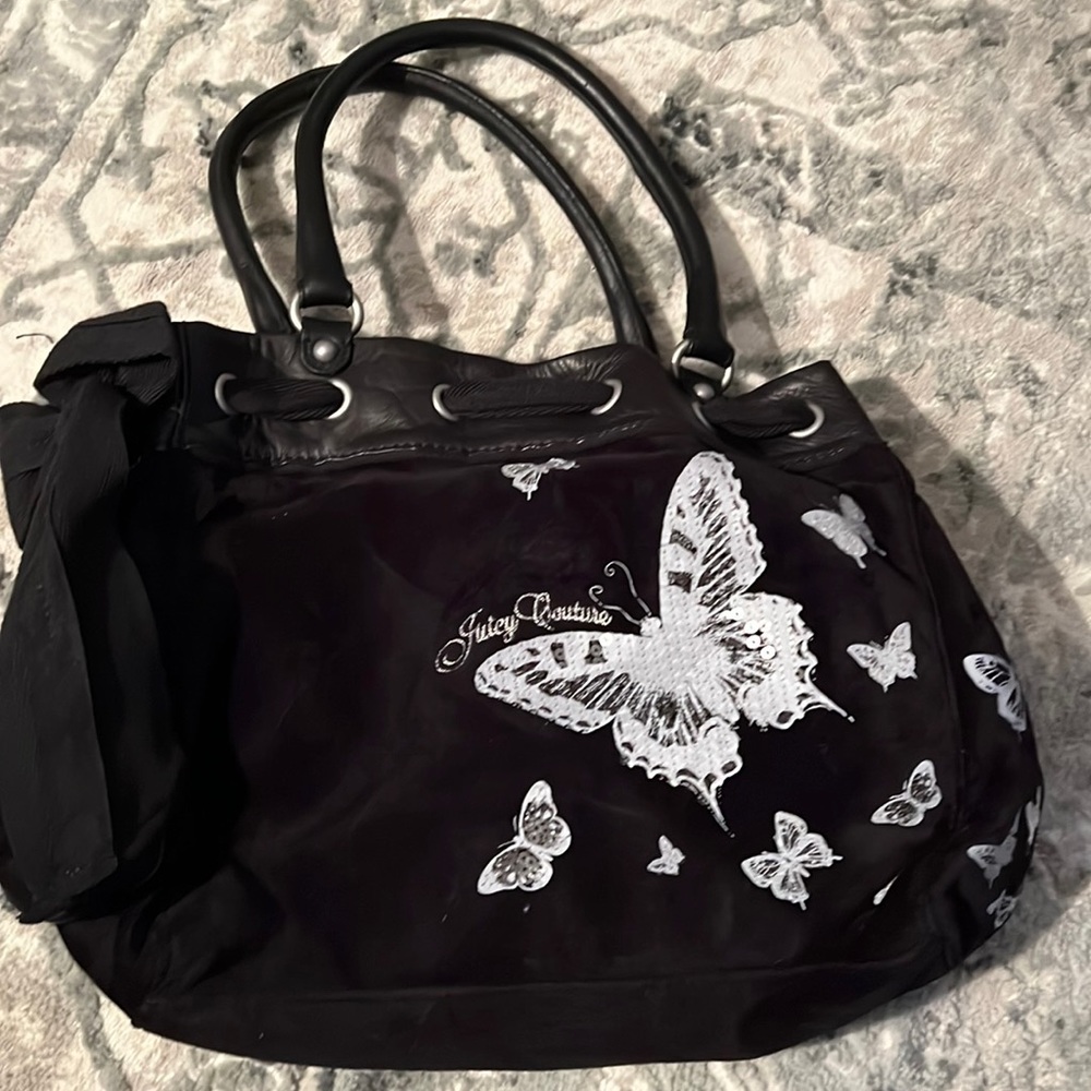 Purse with white sequins butterflies